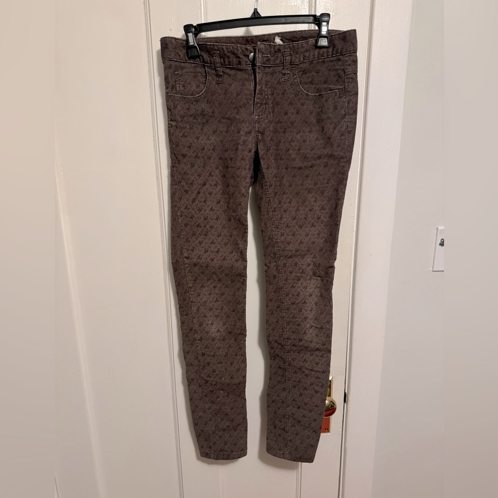 Free People flower patterned corduroy pants